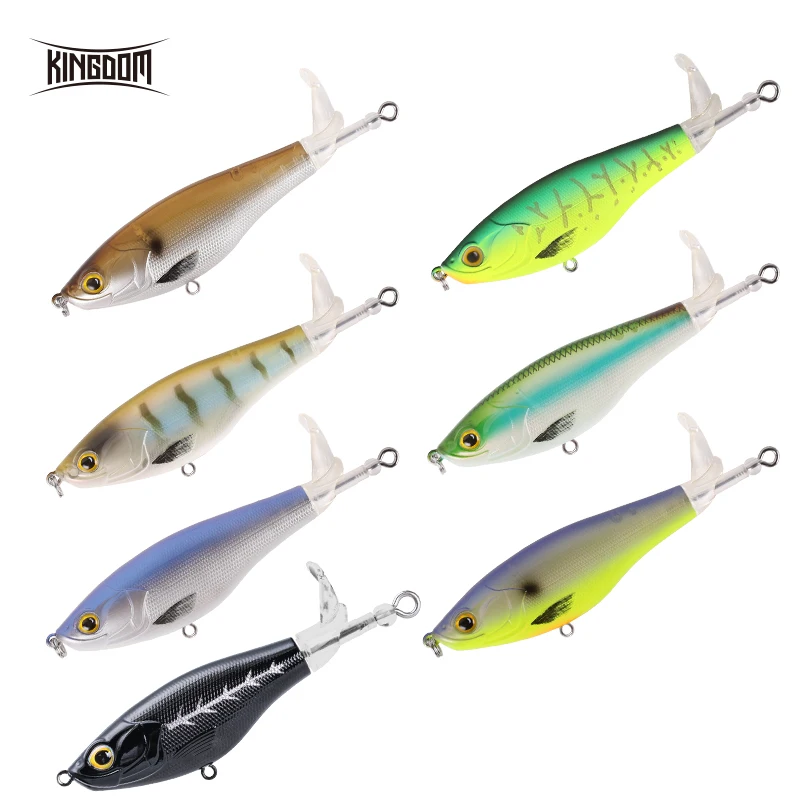 Kingdom Propeller Fishing Lures 9cm 11cm Hard Bait Soft Rotating Tail Topwater Pencil 11g 17g Floating Wobblers Artificial Bait