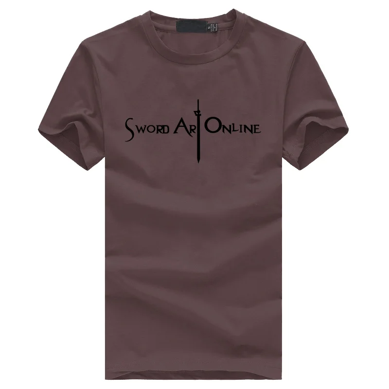 SAO Samurai Sword Art онлайн Футболка с принтом, новинка, осенне-зимняя повседневная одежда, рубашки Kirigaya Kazuto, японское аниме - Цвет: brown1
