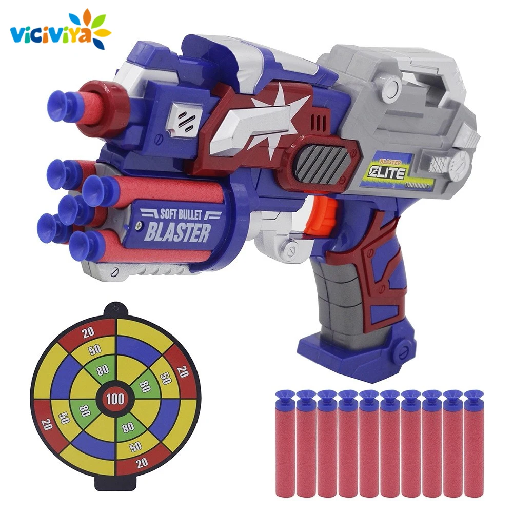 Ручной игрушечный пистолет с 10 шт. мягкими пулями подходит для Nerf снайперская