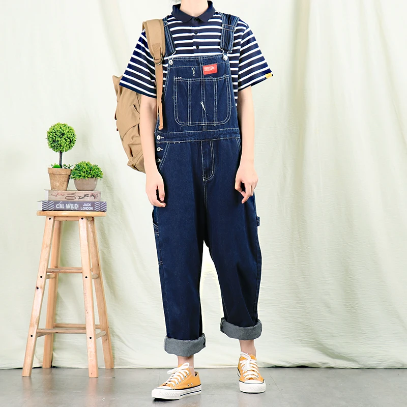 Men's Denim Overalls Jeans Men New Retro Straight Denim Overalls Men's