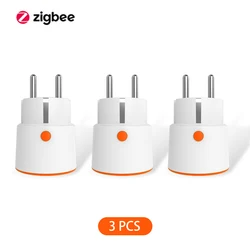 Tuya – prise de courant intelligente Zigbee 3.0, 16a, prise ue, moniteur d'alimentation, fonction de synchronisation, fonctionne avec Alexa et Google Home 