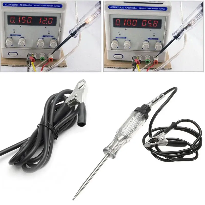 자동차 회로 테스터 프로브 전구 테스트 라이트, 24V 12V 6V DC 전압 연속성 테스터 자동차 전구