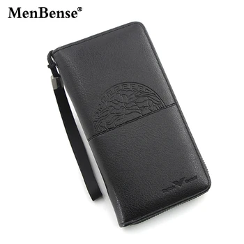 

MenBense Vintage Print Long Wallets Casual Business Zipper Wristlet Wallet Card Holder Male Purse PU Leather Wallet For Men