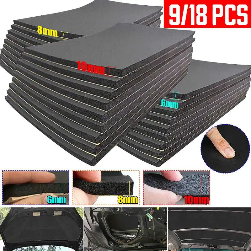 Sound Proof Mat Sound Insulation Mat Soundproofing Cotton Sound Deadener Mat Sound Insulation Cotton 30*50cm 6/8/10mm Car Sound Heat Insulation Cotton Mats Engine Bonnet Deadening Firewall Noise Proofing Deadener Anti-noise Pads