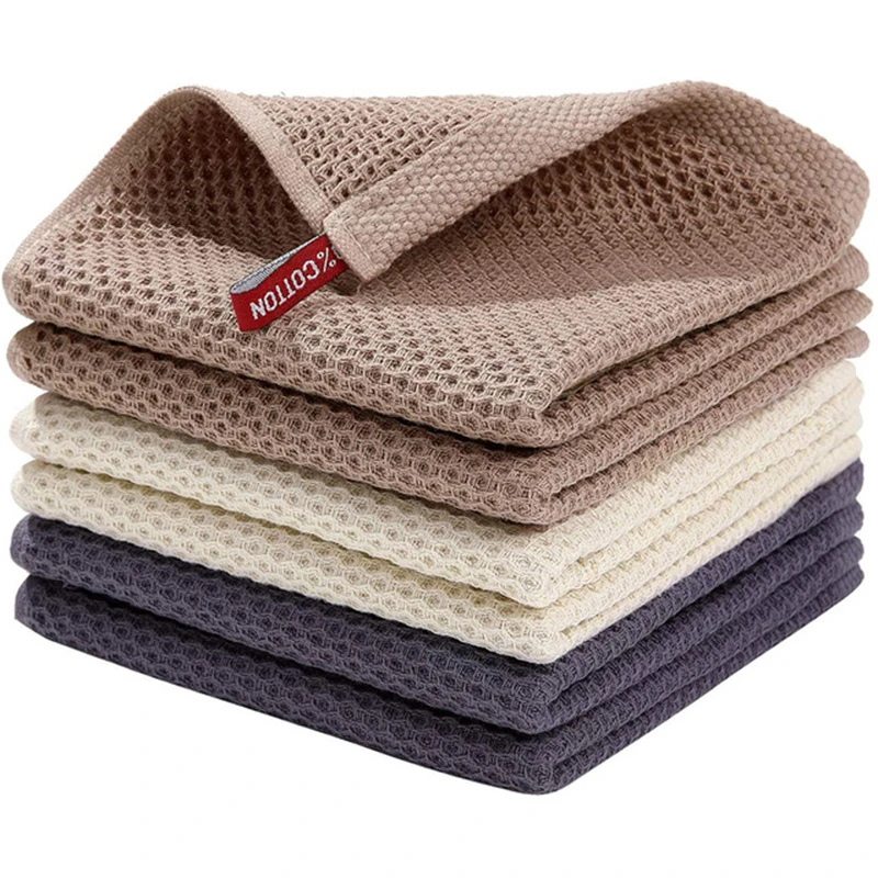 Ultra-Absorbent Waffle Cotton Kitchen & Home Cleaning Towels