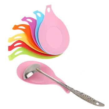 

1Pcs Silicone Insulation Spoon Rest Heat Resistant Drink Glass Coaster Tray Spoon Pad Eat Mat Pot Holder Kitchen Accessories