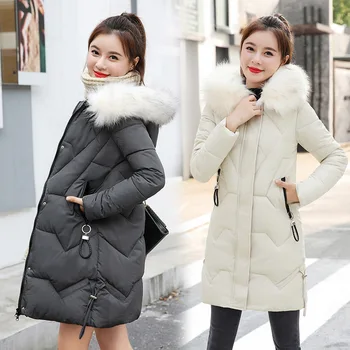 

2019 Fashion Plus Size 3XL Down Jackets Women Winter Coat Short Thicken Warm Cotton Padded Winter Jacket Zipper Hooded Female