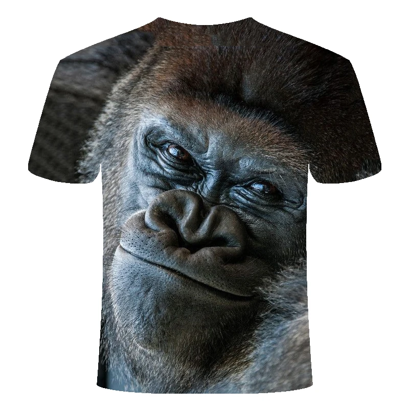 Хит, новая мужская футболка, 3D принт, новинка, футболка с животными, забавная обезьяна, собака, короткий рукав, летние топы, футболка для мужчин, Азиатский размер