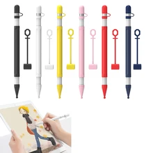 Горячая Стиль Карамельный цвет Нескользящие Пыли Мягкий силиконовый чехол перо крышка рукав Обёрточная бумага Tip Holder ремешок для Apple Pencil 1st