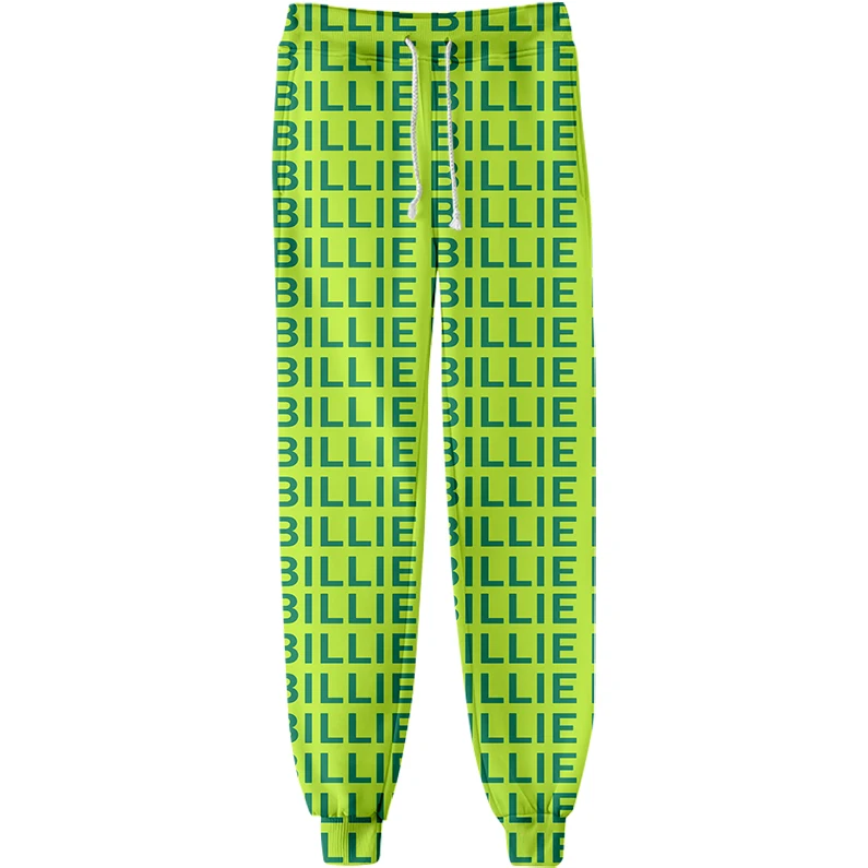 Billie Eilish/зеленая толстовка с капюшоном; брюки; уличная одежда; костюм с надписью «bad guy»