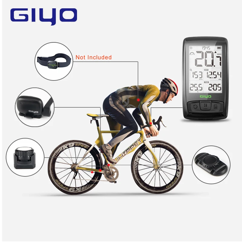GIYO Bike Computer Bicycle Speedometer Gps Bike Bicycle Computer bluetooth Meter 