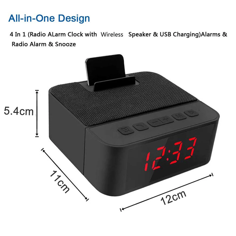 Usb зарядка цифровой AM/FM радио Повтор Будильник беспроводной Bluetooth динамик хороший