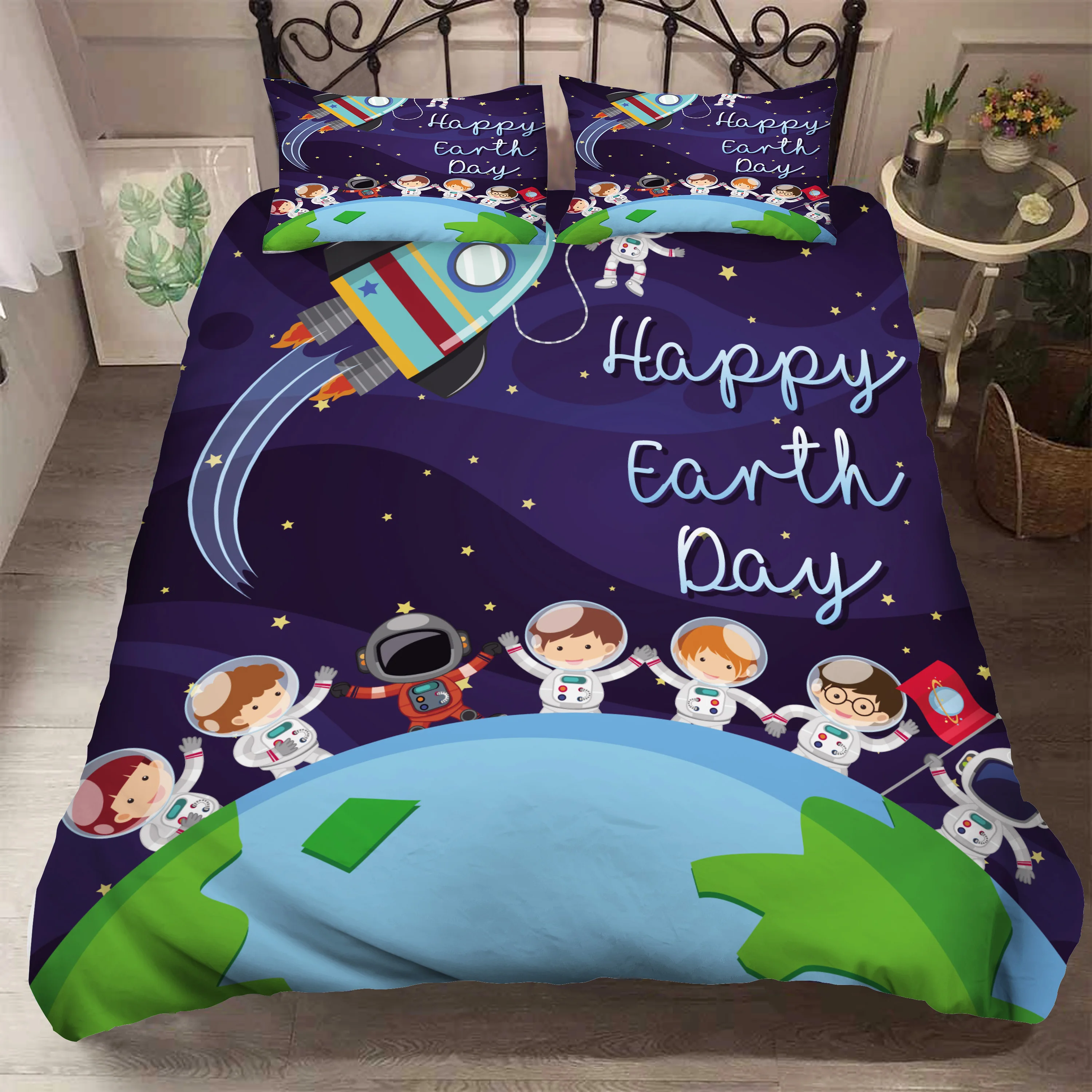 3D Bedding Set Space Astronaut Duvet Cover with Pillow Cover Bedding Set for Kids Bedroom Decor  Boys Bedding Set  Linen Sheets 5