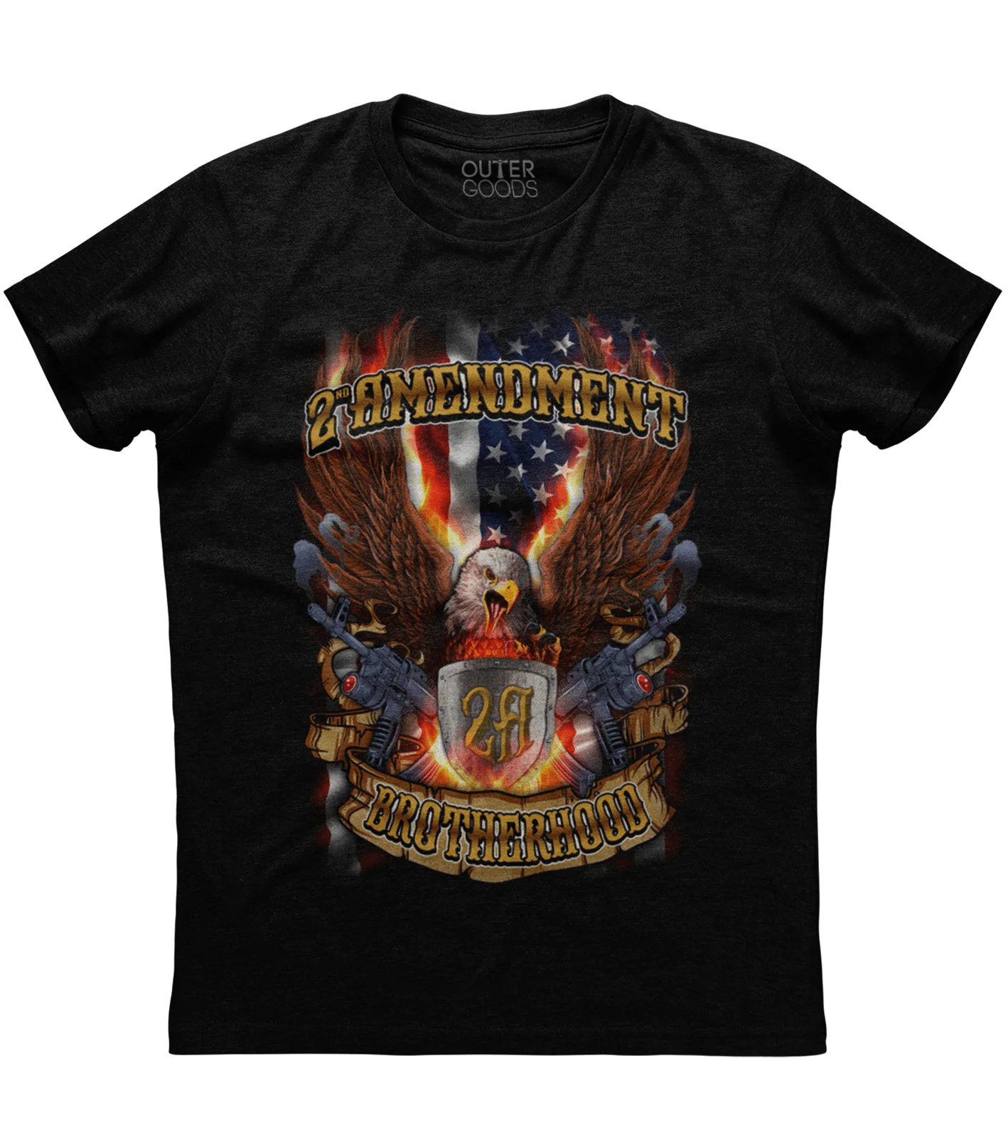 2nd Amendment Brotherhood Eagle American Flag Patriotic T-Shirt. Summer Cotton O-Neck Short Sleeve Mens T Shirt New S-3XL | Мужская