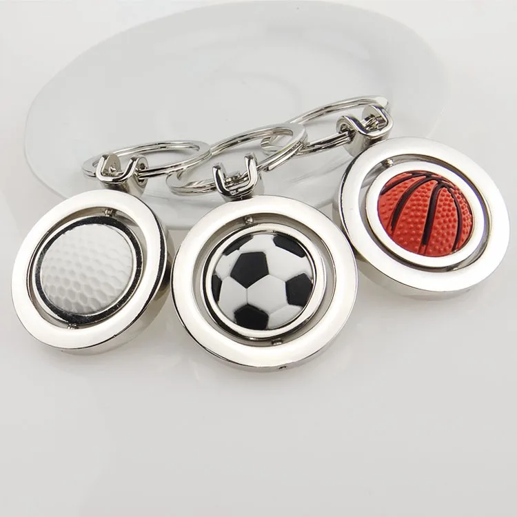 Металлический крутой вращающийся Баскетбол Футбол Гольф регби креативный брелок автомобиль маленькие подарки подвеска G200