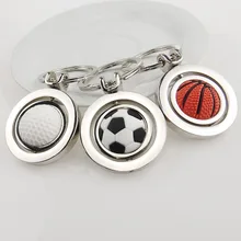 Металлический крутой вращающийся Баскетбол Футбол Гольф регби креативный брелок автомобиль маленькие подарки подвеска G200