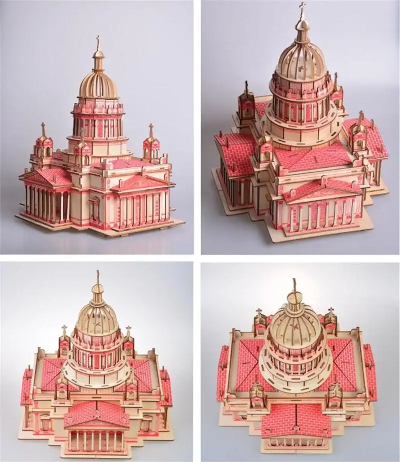 DIY Киева собора 3D деревянная модель здания детские игрушки-Пазлы ручной работы Обучающие игры сборные наборы Рождественский подарок на день рождения