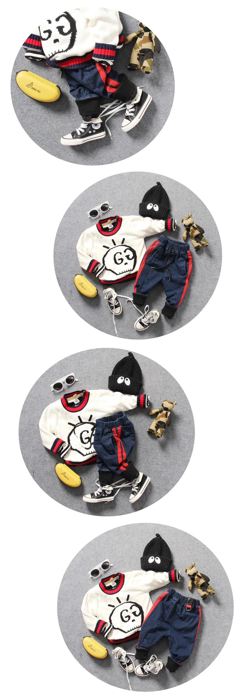 90-130cm height new winter boys casual thick warm fleece inside denim pant kids winter fashion style casual pant boys trousers