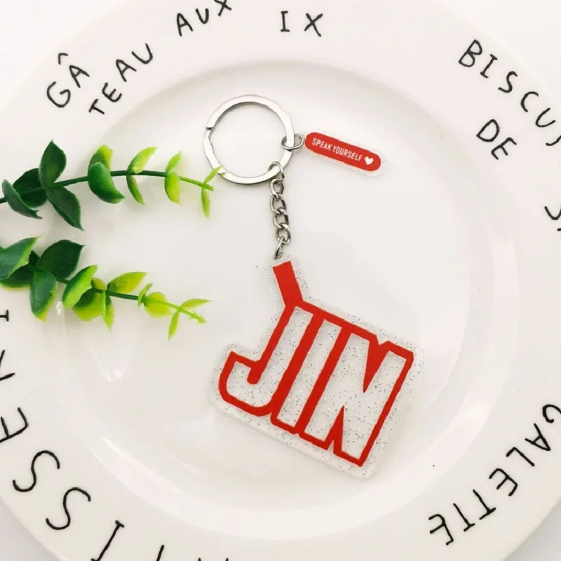 Kpop bangtan мальчики «V» «JIN» «RM» и т. Д. Персонализированное имя брелок в виде фигуры для женщин мужчин ювелирные изделия Bangtan аксессуары для мальчиков - Цвет: Белый