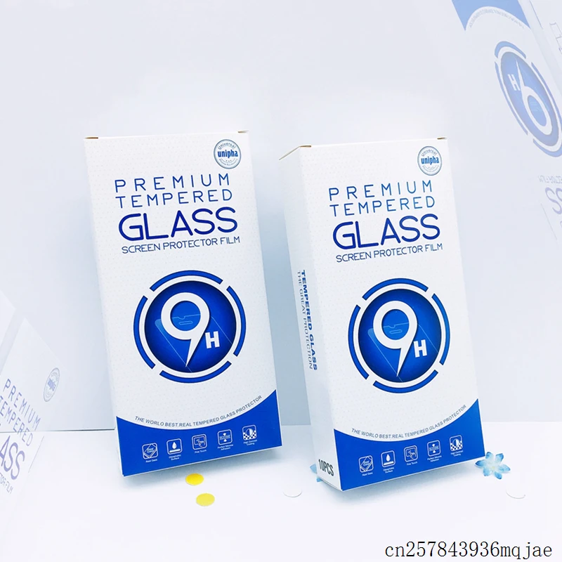 

500 шт бумажная коробка посылка для защиты экрана из закаленного стекла Розничная посылка для iPhone X для Galaxy S8 с отверстием для подвешивания