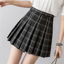 Весенне-летние новые мини-юбки с высокой талией, черная, розовая клетчатая плиссированная короткая юбка с подкладкой, корейский стиль, школьная шикарная юбка