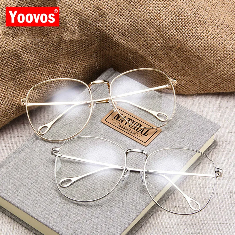 Yoovos 2021 очки рамки Для женщин круглые большие Большой плоское зеркало для