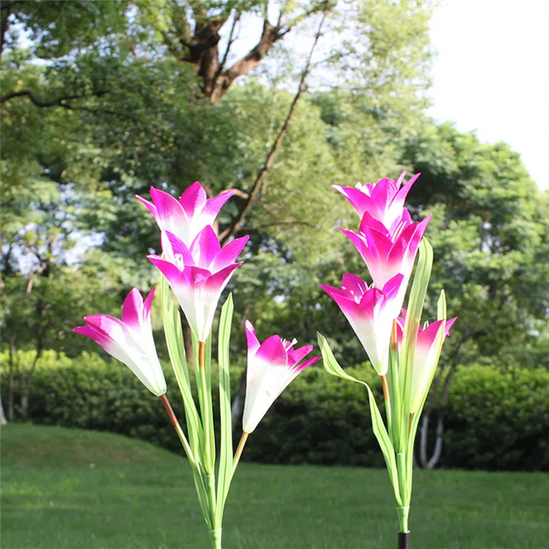 Solar Power Flower Light LED Waterproof Rose Flower Stake Lamp for Home Garden Yard Lawn Path Fairy Lights Garden Decor Outdoor