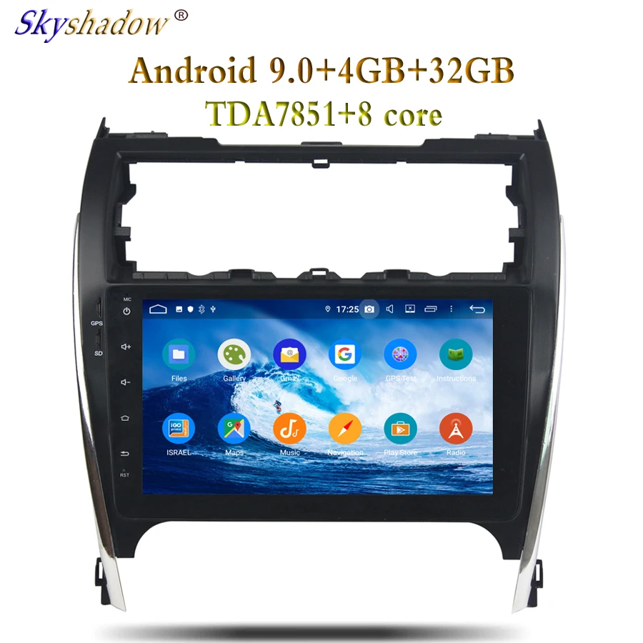 Clearance 9" TDA7851 Android 9.0 4GB + 32GB For Toyota CAMRY 2012-2017 USA middle east Car DVD Player Wifi bluetooth RADIO GPS Glonass Map 3