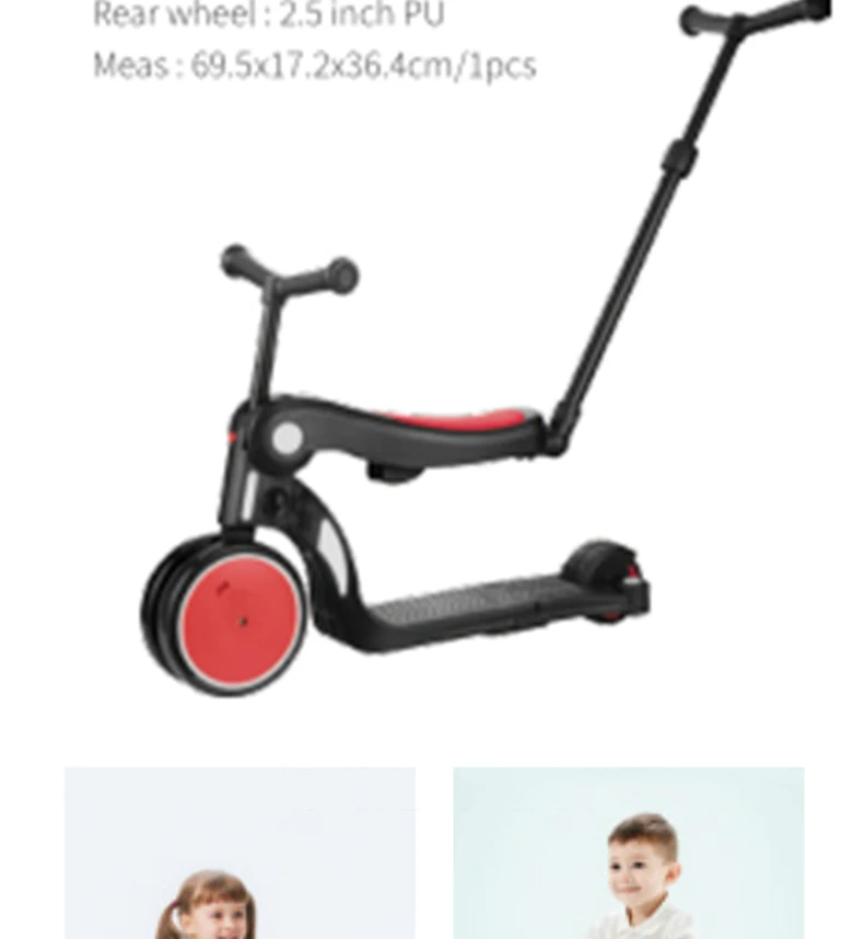 Детский трехколесный велосипед-скутер 5 в 1, многофункциональный трехколесный велосипед, игрушечный ходунки для детей от 1 до 8 лет