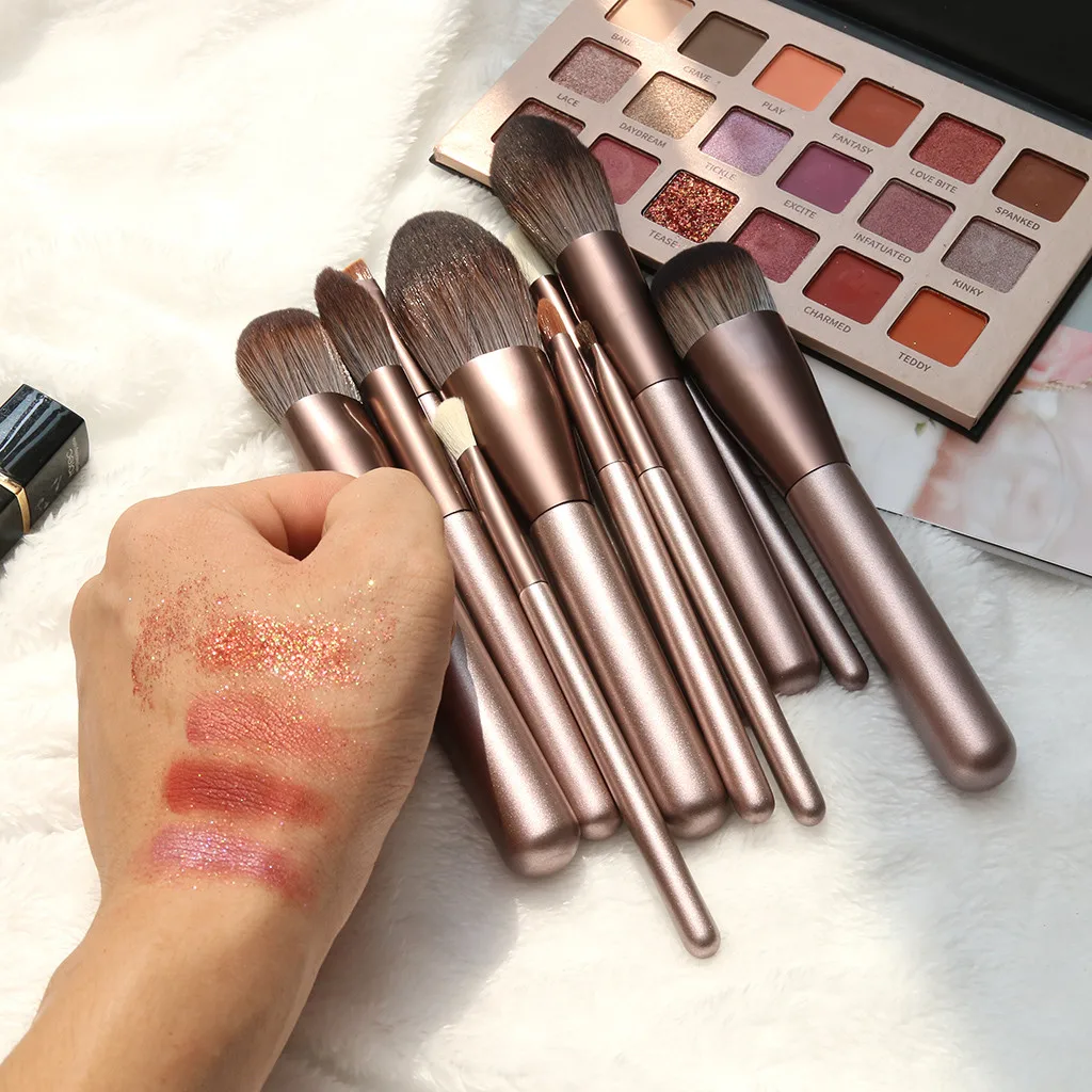 

12PCS Wooden Foundation Cosmetic Eyebrow Eyeshadow Brush Makeup Brush Sets Tools For professional makeup artist