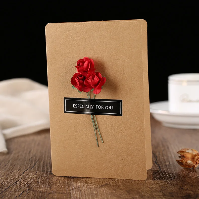 Cowhide rose DIY праздничные вечерние открытки приглашения открытка с изображениями цветов ручной работы поздравительная открытка 520 сообщение день Святого Валентина День рождения открытки - Цвет: Cowhide rose