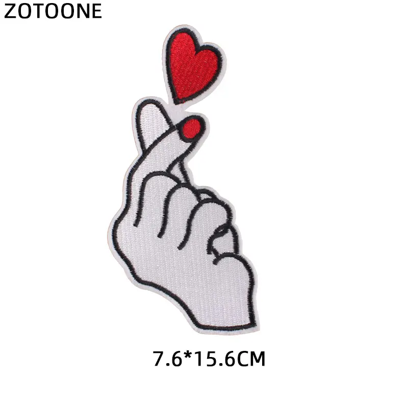 ZOTOONE Железный на пальце сердце патч для одежды футболки значки теплопередачи Diy
