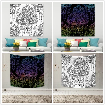 

Cassisy Colorful Mandala Tapestry Crystal Flower Star Print Wall Hanging Polyester Tapestry Living Room Bedroom Decor 150*150cm