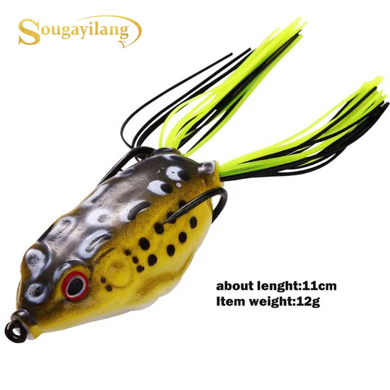 Sougayilang 3pcs Mini Soft Plastic Frog Fishing Lure lifelike eyes Crank  Baits Double Claw-Like Hook Bass Fishing Tackle - AliExpress