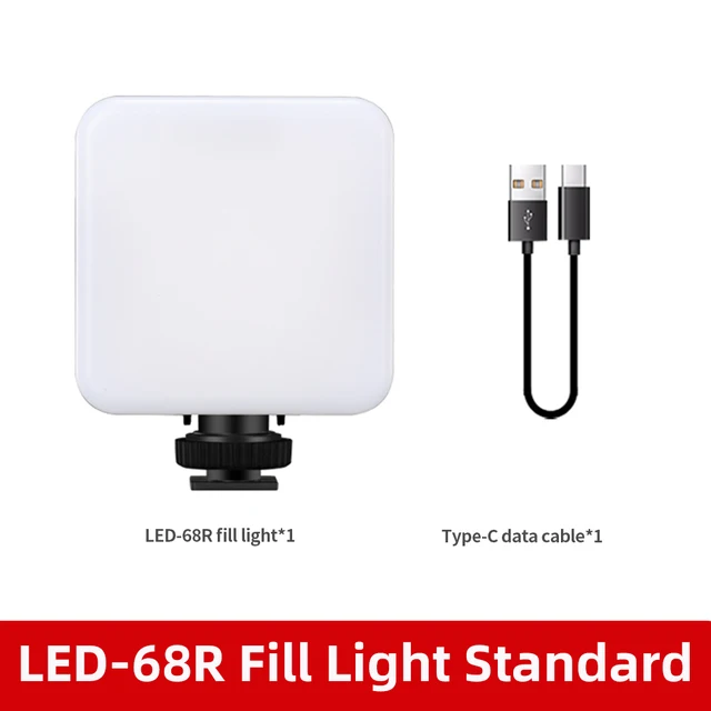 6W Mini RGB LED Video Light with Tripod 2700K-6500K On Camera Fill Light Photography Lighting For Tiktok Vlog Light lamp Grey