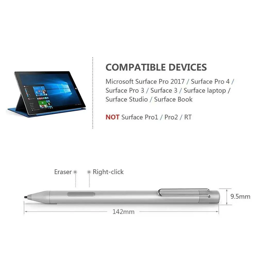 Активный стилус сенсорная ручка Смарт емкость карандаш для microsoft Surface 3 4 Pro/ASUS/hp/SONY VAIO Z/acer Nitro 5 Spin