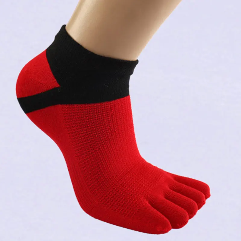 1 пара Для мужчин модные сетчатые пять пальцев носки хлопчатобумажные на весну и осень забавные носки до щиколотки в стиле пэчворк