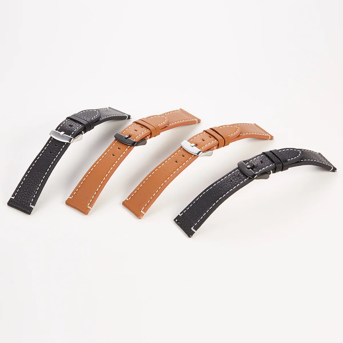 

18MM 19MM 20MM 21MM 22MM Brand Watches Strap Lychee Pattern Watch Band Stainless Steel Pin Buckle Bands Genuine Leather Belt
