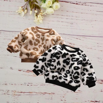 

Autumn Winter Clothes Outfits Plus Velvet Sweater 2019 New Thicken Warm Casual Long Sleeve Round Neck Girls Infant Toddler Tops