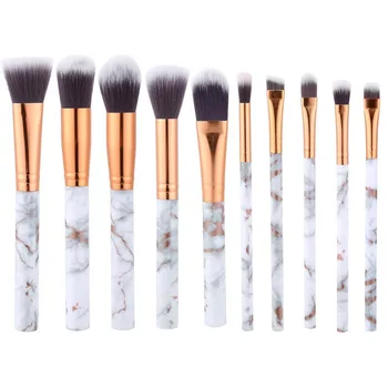 

10Pcs Professional Marble Makeup Brushes Kit Foundation Powder Brush Makeup Tools