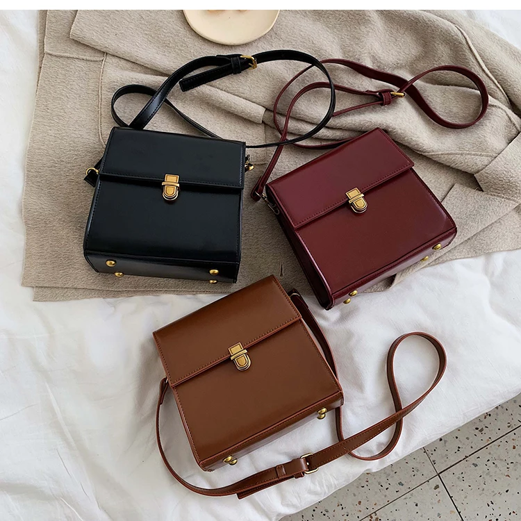 Simple Style Vintage Leather Crossbody Bag – Miggon