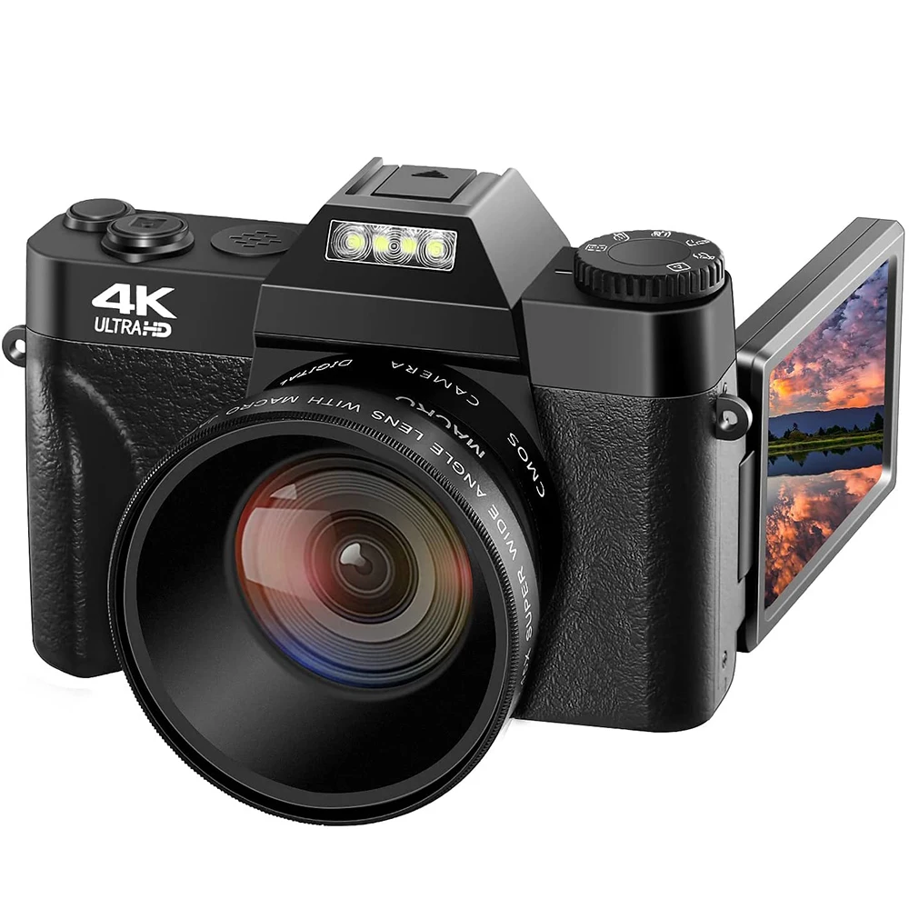 4K Full HD Digital Camera 3inch 48MP 16X Digital Zoom Flip Screen Autofocus Professional Camcorder for Photography on YouTube best compact camera for travel Digital Cameras