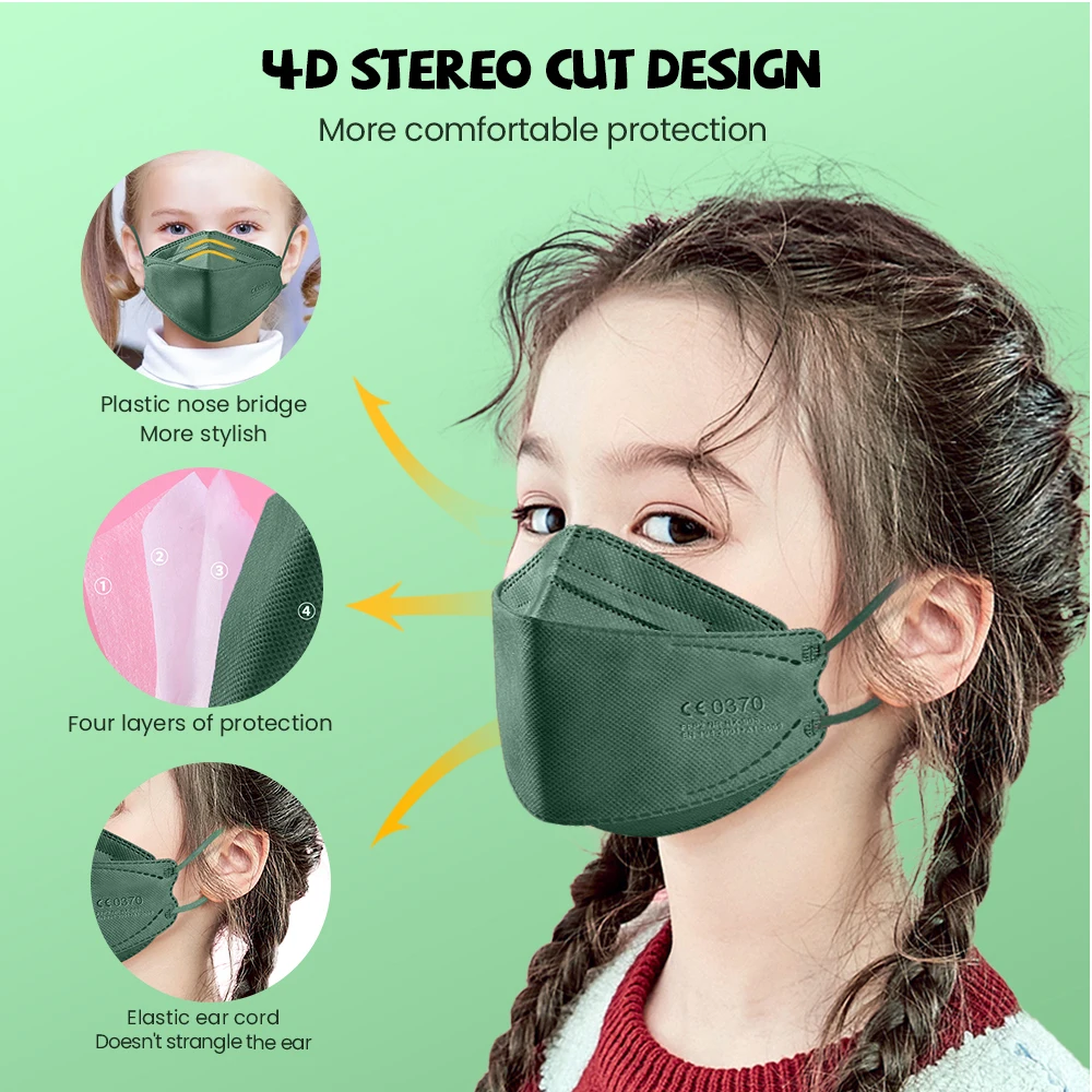 FFP2 Mask Children KN95 Mask Protective Dustproof Breathable Reusable Boys Girls Protective masks Face Mascarillas Fast Shipping 3