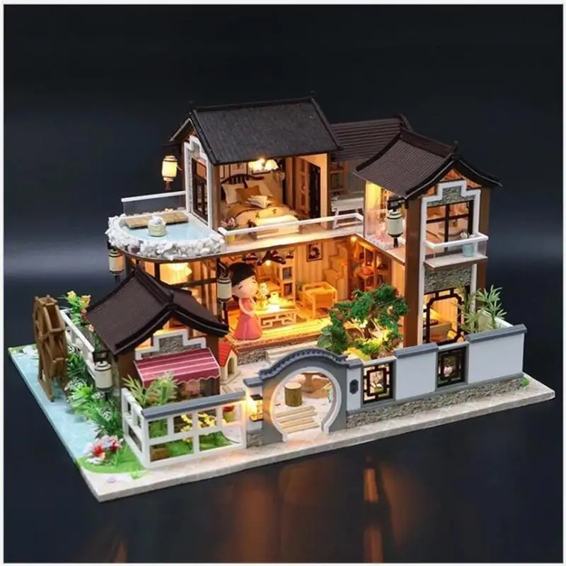 Ручной работы 3D Деревянный Пазл Сделай Сам мебель миниатюрный кукольный дом украшения для детских игрушек рождественские подарки для валентинки