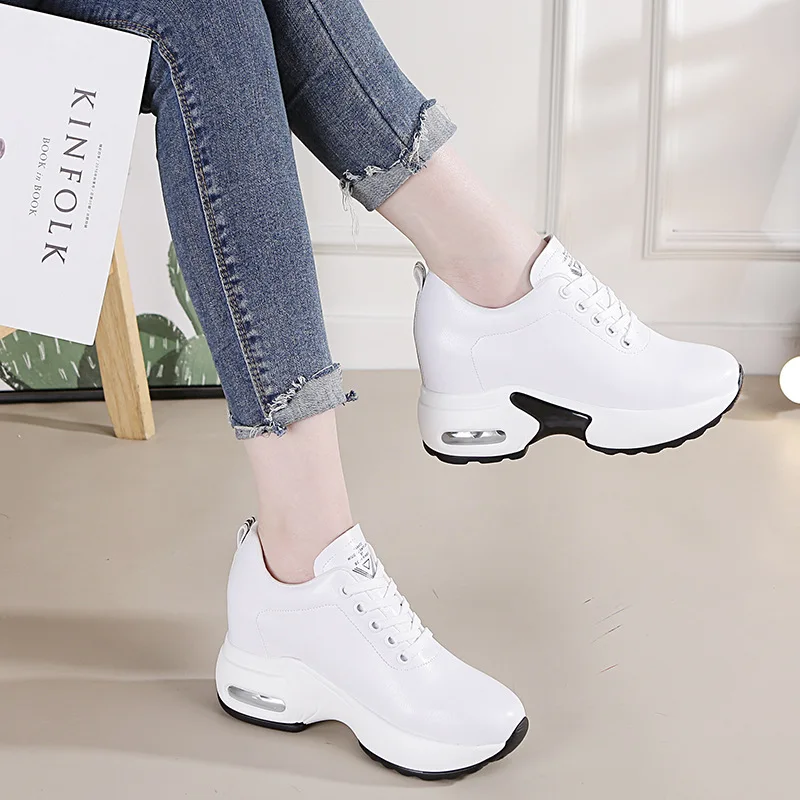 

2019 Spring New Style Versitile Fashion Elevator Genuine Leather Lace up Front Casual WOMEN'S Shoes