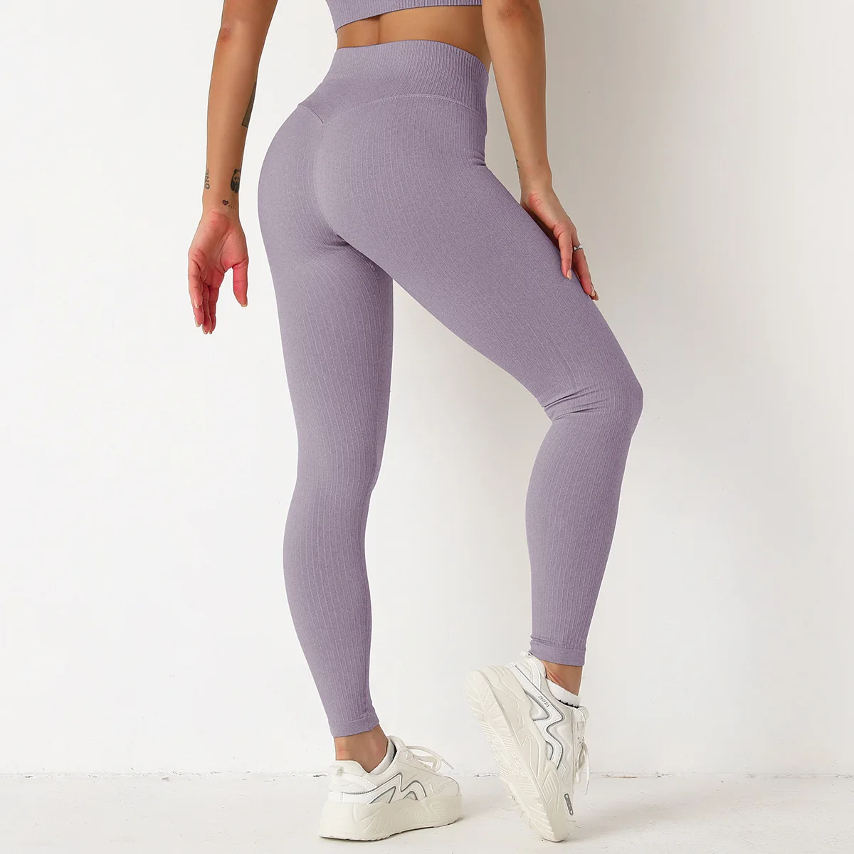 Purple Yoga Pants Women Stretch Knit 