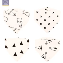 4 шт. 6 слоев муслин детская бандана слюни нагрудники с защелками детский подарочный набор для слюни и прорезывания зубов милые нагрудники унисекс