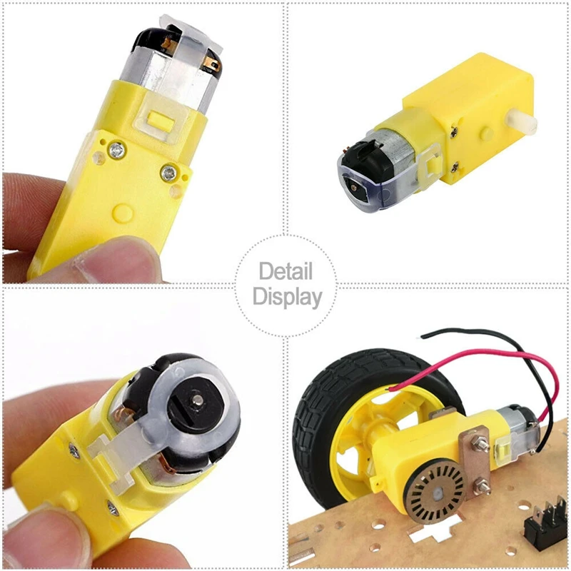 DC 3 V-6 V Шестерня TT Мотор+ колесо для шин комплект для Arduino DIY умный автомобиль робот Электрический колеса комплект прочный анти-помехи