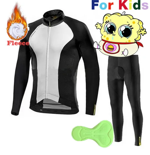 Mavic kids, флисовая одежда для велоспорта с длинным рукавом, команда Pro, комплект из джерси и штанов, детские длинные трикотажные изделия Ciclismo Maillot