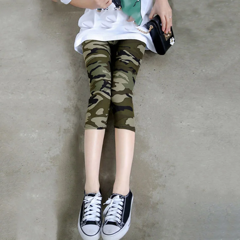 VIIANLES Polyester Capris Camouflage Printed Leggings Sexy Short Pants Women Workout Trousers Lady High Elastic Fitness Leggins VIIANLES Polyester Capris Camouflage Printed Leggings Sexy Short Pants Women Workout Trousers Lady High Elastic Fitness Leggins